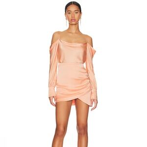 SIMKHAI NWT Off Shoulder Draped Mini Dress in Sherbert